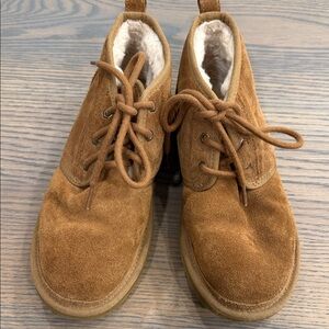 UGG Tan Suede Lace-Up Boots